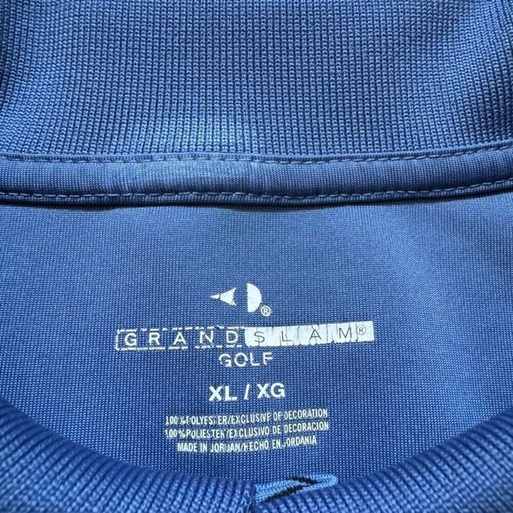 Grand Slam Golf Blue Thick Polyester Polo Shirt Mens Size XL Small Snares - Picture 6 of 9